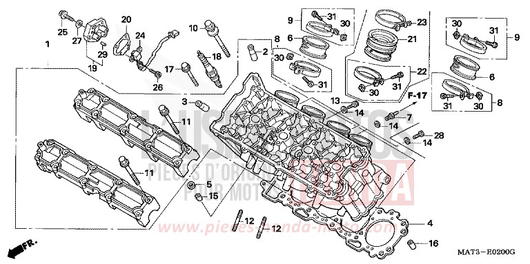CYLINDER HEAD for Super Blackbird MUTE BLACK METALLIC (NH359B) from 1998